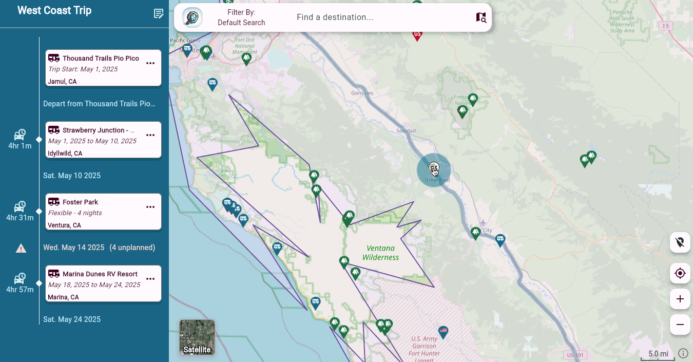 Arvee trip planner demo